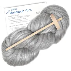 LEARN TO SPIN - Beginner's Spinning Kit with Drop Spindle and Merino/Silk Pencil Roving. Choose your color. Great gift idea Papyrus