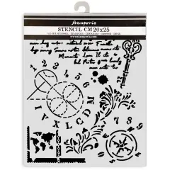 Stamperia Stencil 7.87"X9.84"-Alterego Key, Numbers