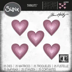 Sizzix Thinlits Dies By Tim Holtz 25/Pkg-Stacked Tiles Hearts