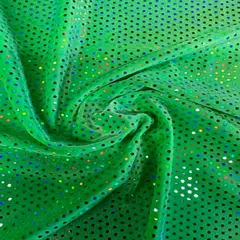 1 Yard Glued Hologram Sequin Stretch Velvet Fabric 60 Inches Width Lime Silver