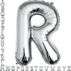 Big Size Alphabet Foil Mylar Helium Balloons(Silver Letter R)