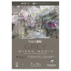 Clairefontaine PaintOn Mixed Media Pad - Grey, 7" x 10", 20 Sheets