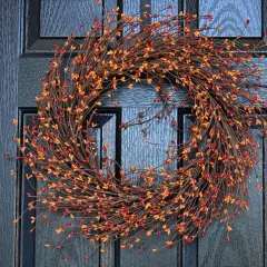 Orange Berry Autumn Fall Wreaths - 24 Inches
