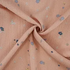 1 Yard Peach Rayon Crinkle Fabric, Perfect For Comfort And Elegance 50/52" Width