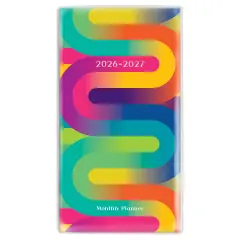 Rich Ribbons | 2026-2027 3.5 x 6.5 Inch Two Year Monthly Pocket Planner Calendar | Foil Stamped Cover