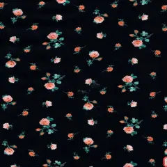 1 Yard 100% Polyester CEY Ditsy Floral Print Fabric, 58/59" Wide BLACK NEW