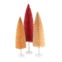 Cody Foster 24.0 Inch Rose Rainbow Trees Fall Decorative Tree Set , Fall Decor Bottle Brush Set Of 3 Multicolored