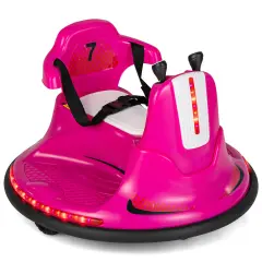 12V Kids Ride On Bumper Car with Remote Control Lights and Music Pink