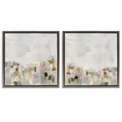 Stupell Industries Gray Subtle Abstract2 pc Framed Floater Canvas Wall Art Set Design by Rachel Springer