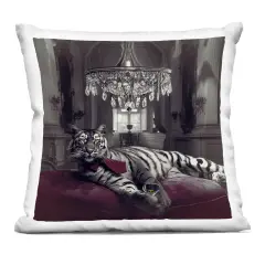 Stupell Industries Luxurious Tiger with Chandelier Indoor Pillow, 18 x 7 x 18