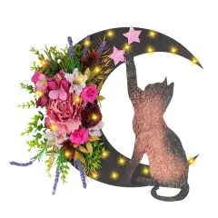 Halloween Moon Cat Wreath