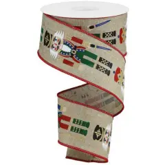2.5" Nutcrackers Royal Ribbon: Natural (10 Yards)