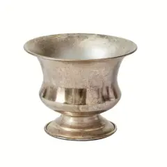 Champagne Metal Urn Vase &ndash; 6.25"x5" Pedestal Floral Container for Wedding Centerpieces & Arrangements-72140.00
