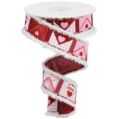 1.5" Love Letters Drift Royal Ribbon: Burgundy (10 Yards)