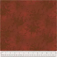 Red Floral Vine Ruby Wideback Cotton Fabric Per Yard