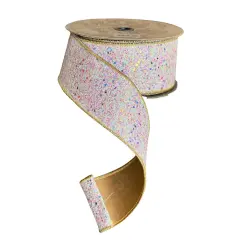 2.5" Sugar Plum Glitter Ribbon: Icy Iridescent (10 Yards)