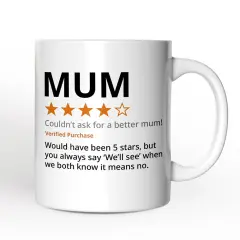 Mum Star Reviewed Mug, Playful Mother Gift