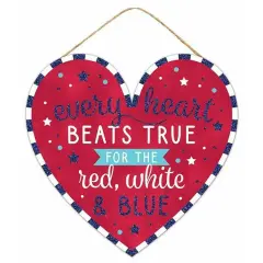 12" Wooden Sign: Heart Beats True