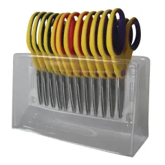 School Smart Pointed Tip Kids Scissors, 5 Inches, Assorted Colors, Pack of 12