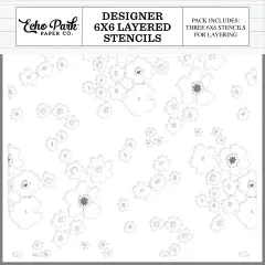 Echo Park Designer Layered Stencil 6"X6"-Jungle Floral