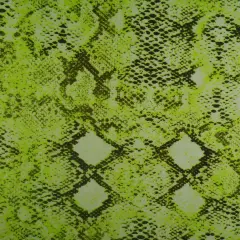 1 Yard Polyester Spandex DTY Brushed Snake Skin Print Fabric 58/60" Width LIME NEON
