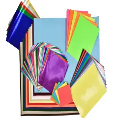 School Smart Creative Paper Pack, Assorted Sizes and Colors, Pack of 166