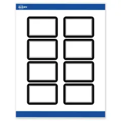Avery Printable Rectangle Labels, Double Black Border, 2" x 3", Matte White Rectangle Labels, Permanent, Laser/Inkjet, 80ct, Great for Product Labels