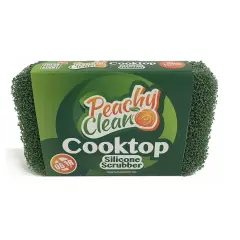 Peachy Clean Antimicrobial Glass Cooktop Stove Silicone Cleaning Scubber Sponge