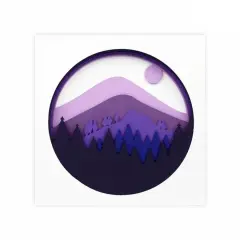 Rosa Talent Landscape. Mountains - 3D Painting on Primed Fiberboard Set. Create Your DIY Decoration. 7 Layers. 11.81*11.81 inches.