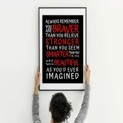 BraverBeautiful Feminist Poster - Inspirational Gift for Best Friends