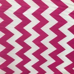 1 Yard Fuchsia Zigzag Stripe Poly Cotton Fabric 59/60 Inch Width