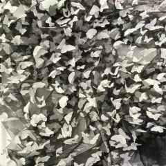 1 Yard White on Black 3D Butterfly Satin Mesh Fabric for Dresses, Skirts, and Costumes 54 Inch Wide