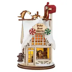 Ginger Cottages 5.0 Inch Polar Post Office Tree Ornament , Ornament Mail Box Penguins Beige