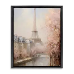 Stupell Industries Soft Eiffel Tower River View Floating Frame Design by Arlington Prints