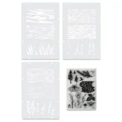 Sizzix Studio Stamp and Stencil Set - Nature