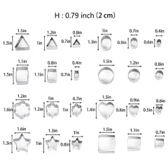 24 Pcs Mini Metal Cookie Cutters Set -Clay Cutters/Mini Fruit Vegetable Cutters/Star Heart Round Flower Square Mini Cutters - Cookie Cutters for Kids Lunch/Mini Geometric Shapes Cookie Cutters