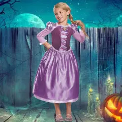 Rapunzel Day Dress Classic Costume for Girls Purple Princess Gown