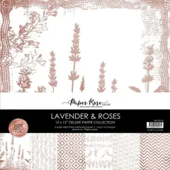 Paper Rose Lavender & Roses - Rose Gold Foil 12x12 Paper Collection 32196
