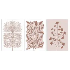 Stupell Industries Minimalist Flower Outlines 3pc Wall Plaque Set By Martina Pavlova