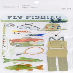 Recollections Fly Fishing Dimensional Stickers-11pcs