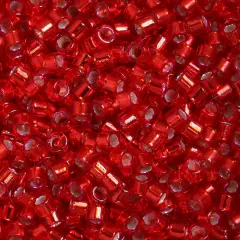 Miyuki Delica Beads, Silver Lined Red