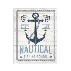 Stupell Industries Nautical Fishing School Wall Plaque Art Design by Angela Nickeas