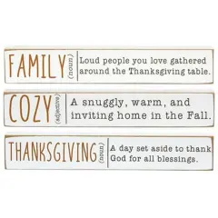 Wood Mini Thanksgiving Blocks with Freestanding Display 3 Asstd.