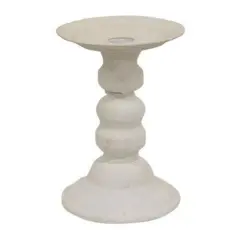 White Metal Shabby Chic Candle Holder and Textured Finish