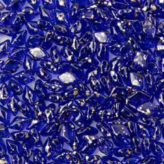 Matubo 2-Hole Czech Glass Gold Splash Gemduo Beads, 50g Colbalt Blue