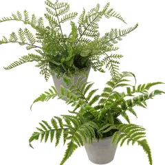 2PCS Fake Plants Potted Artificial Plants Greenery Faux Fern Eucalyptus D&eacute;cor Plant for Indoor Home Office Bathroom Harmhouse Decoration