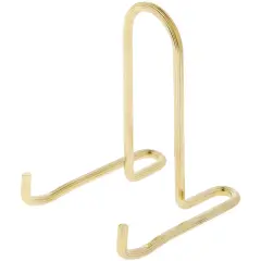 Bard's Plain Brass Metal Plate Stand, 5.75" H x 3.5" W x 4.5" D (For 5" - 9" Plates)