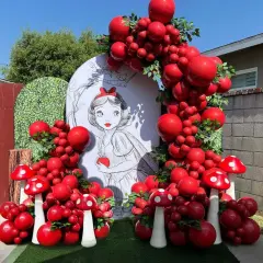 Red Balloons Double Stuffed Dark Red Different Sizes Balloon Garland Arch Kit