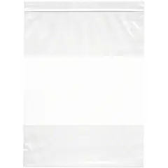 Plymor 10" x 13", 2 Mil with White-Block Zipper Reclosable Plastic Bags