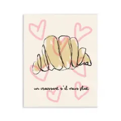 Stupell Industries Chic Croissant with Hearts Wall Plaque Design by Lil' Rue
